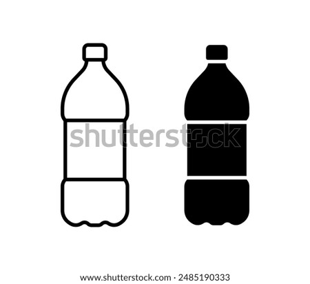 Plastic bottle icon isolated on white background.