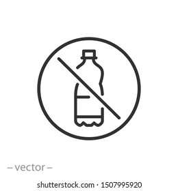 plastic bottle icon, line sign on white background - editable vector illustration eps10