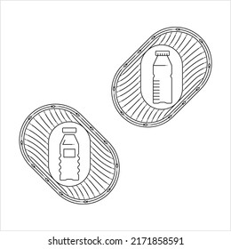 Plastische Flaschensymbole Monoline Stil, einzelne Schlagbreite Vektorkunst Illustration