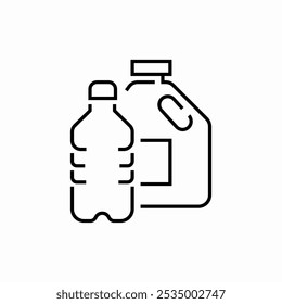 Vector de signo de icono de botella de plástico