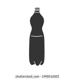 Plastic Bottle Icon Silhouette Illustration. Water Container Vector Graphic Pictogram Symbol Clip Art. Doodle Sketch Black Sign.