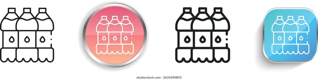 plastic bottle icon. Thin Linear, Regular and Button Style Design Isolated On White Background