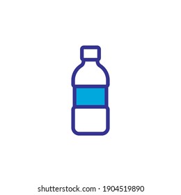 Plastic Bottle Icon Vector Color Style Design