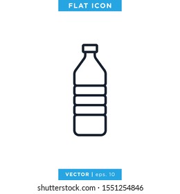 Plastic Bottle Icon Vector Design Template. Editable Stroke