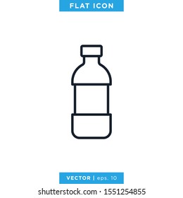 Plastic Bottle Icon Vector Design Template. Editable Stroke