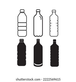 diseño del logotipo de la ilustración del vector de la botella de plástico
