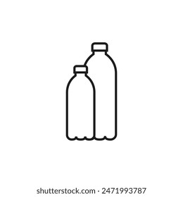 Plastic bottle icon. Vector illustration in outline and line art.