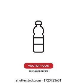 Plastic bottle icon vector. Water bottle sign