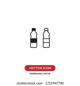 Plastic bottle icon vector. Water bottle sign