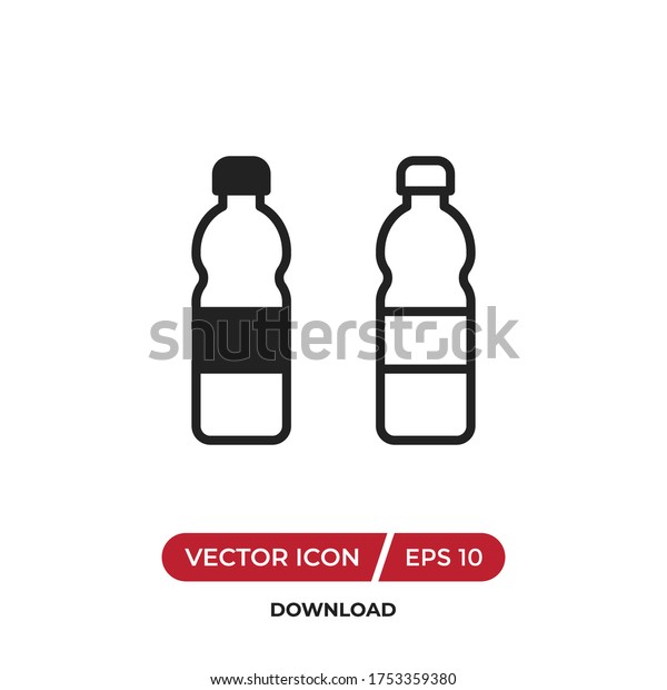 Plastic Bottle Icon Vector Water Bottle Stock Vector Royalty Free