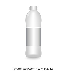 Plastic bottle with the label. Vector illustration mockup