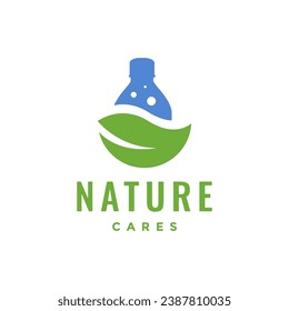 plastic bottle with leaves care nature save world recycle modern colored logo design vector illustration