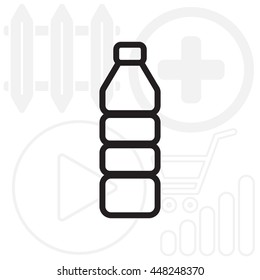 Plastic bottle line icon 