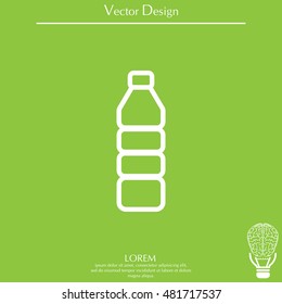 Plastic bottle line icon 