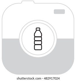 Plastic bottle line icon 