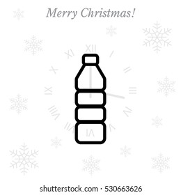 Plastic bottle line icon 