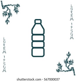 Plastic bottle line icon 