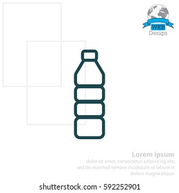 Plastic bottle line icon 