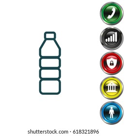 Plastic bottle line icon 