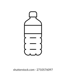 Plastic bottle line icon isolated on white background. Vector illustration.