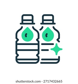 Plastic Bottle Line Icon, Outline Symbol for Packaging, Storage, Beverage, Container, and Disposal. Vector Sign Icon.