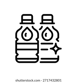 Plastic Bottle Line Icon, Outline Symbol for Packaging, Storage, Beverage, Container, and Disposal. Vector Sign Icon.