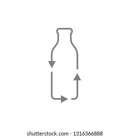 Plastic bottle line icon.Plastic recycling concept