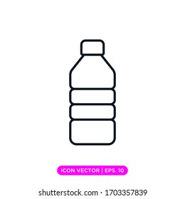 Plastic bottle linear icon vector design template