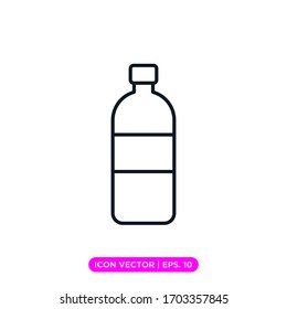 Plastic bottle linear icon vector design template