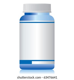 A plastic bottle of medicine.