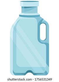 Plastic bottle of milk. Single object in cartoon style.