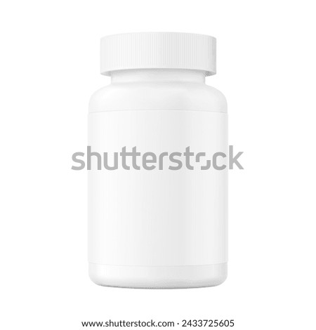 Plastic bottle mockup isolated on white background. Can be used for medical, sport nutrition. Vector illustration. ready for your design. EPS10.	