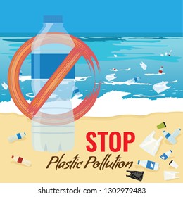 Plastic Bottle Mockup No Sign Pollution Stock Vector (Royalty Free ...