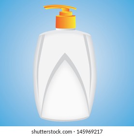 plastic bottle on blue background