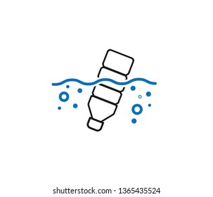 Plastic bottle on the icon vector 