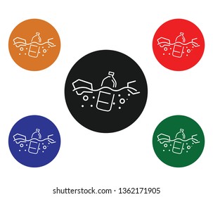 Plastic bottle on the sea flat icon vector