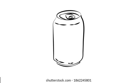 plastic bottle on white background, vector illustration. bottle for drinks and lemonades. black and white illustration in pencil drawing style. water tank.