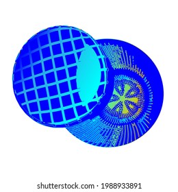 Plastic bottle on white background, 3d color Greed vector cartoon.