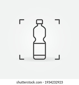 Plastic Bottle Outline Vector Concept Minimal Icon Or Design Element