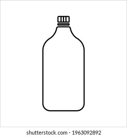 Plastic bottle outline vector concept minimal icon or design element