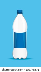 plastic bottle over blue background  vector illustration
