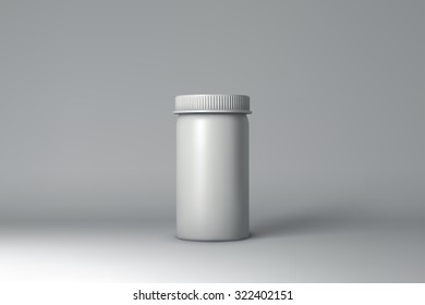 Plastic Bottle Packaging Mock-up. White Medical Container. Vector Illustration