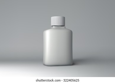 Plastikflaschen Verpackung Aufziehen. Weißer Medizinischer Behälter. Vektorillustration-Illustration