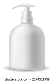 Plastic bottle pump mockup. Realistic blank package