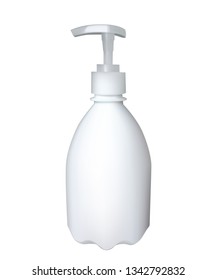 Plastic bottle with pump. Vector illustration. Soap container
