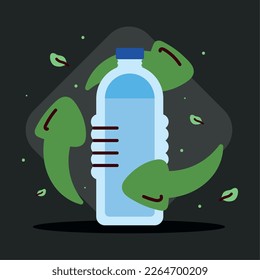 Plastikflasche und Wiederverwertung der Pfeile