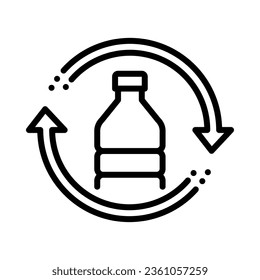 Plastic bottle recycle icon. Line vector. Isolate on white background.
