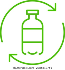 plastic bottle recycle line icon illustration
