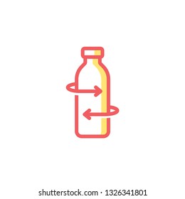 Plastic bottle recycle sign, logo design template
