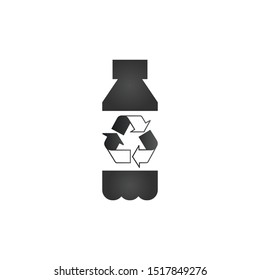 plastic bottle with recycle sign. Stock Vector illustration isolated on white background.